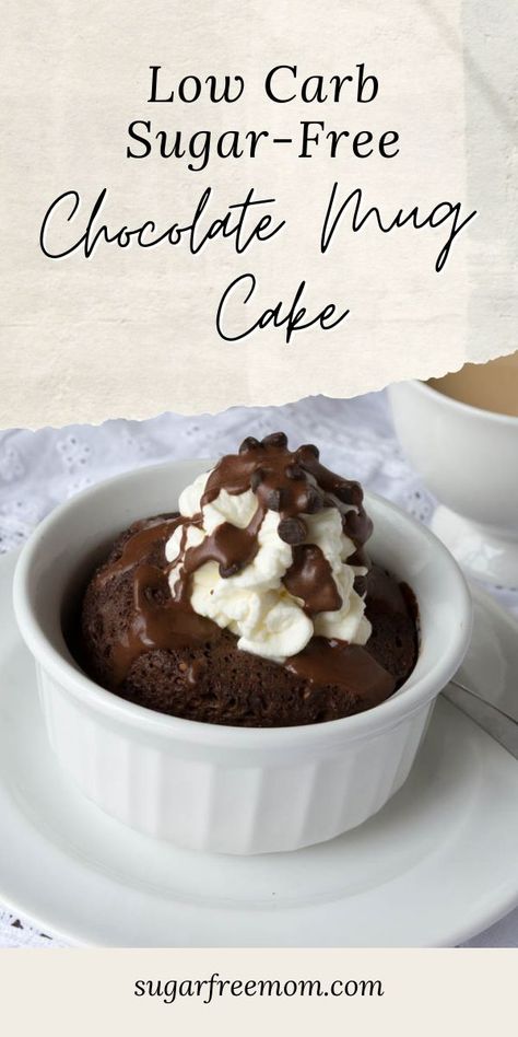 Mug Cake Low Carb, Low Calorie Mug Cake, Flourless Mug Cake, Healthy Chocolate Mug Cake, Low Sugar Cakes, Keto Dairy Free, Sugar Free Chocolate Cake, Low Carb Mug Cakes, Gluten Free Mug Cake