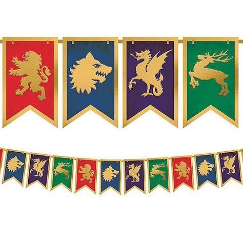 Medieval, Renaissance Theme | Party City Castle Classroom, Camp Decorations, Medieval Feast, Medieval Banner, Olympic Theme Party, Knight Birthday Party, Medieval Banquet, Castle Crafts, Castle Party