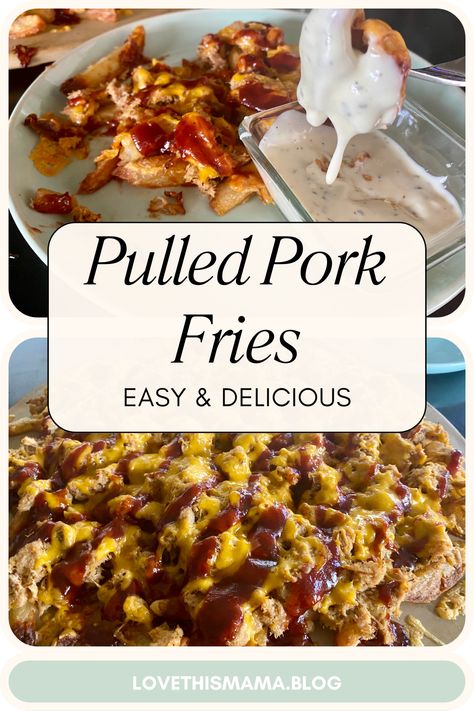 These easy and delicious smothered BBQ pulled pork fries are a comfort food classic. You’ll love it because it uses only three ingredients and comes together in only 10 minutes! And, it’s a one pan wonder so cleanups a snap!
Easy appetizer | left over pulled pork | 3 ingredient recipe | 5 minute meal | quick recipe | Super Bowl appetizer | Pot luck appetizer | BBQ Pulled Pork Fries, Leftover Pulled Pork, 3 Ingredient Recipe, Pulled Pork Leftovers, Frozen French Fries, Fast Food Places, Superbowl Appetizers, 5 Minute Meals, 3 Ingredient Recipes