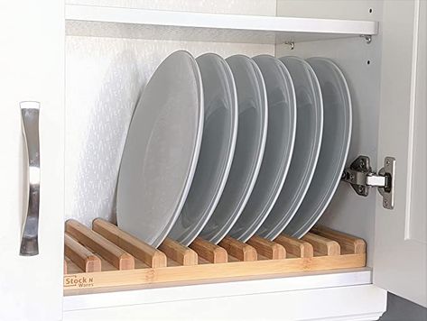 Drying Rack Cabinet, Dish Cabinet, Plate Organizer, Dish Organization, Bamboo Dishes, Dish Drying Rack, Dish Storage, Plate Storage, Dish Rack