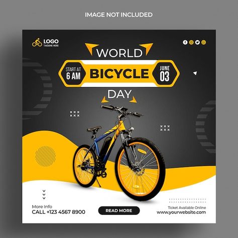 World bicycle day instagram post templat... | Premium Psd #Freepik #psd #banner World Bicycle Day, Bike Posters, Bicycle Advertising, Car Advertising Design, Valentine's Day Poster, Furniture Design Sketches, Sparkles Background, Bike Poster, About World