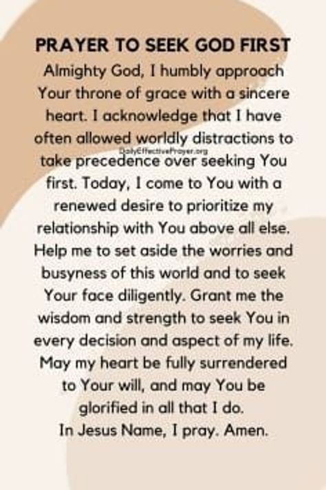 Transform your daily routine with the practice of seeking God first every morning. Dive into powerful prayers for strength, healing, and renewal to start your day on a positive note. Discover the importance of personal intercession and find inspiration for your journey towards spiritual growth. Don't miss out on this opportunity to deepen your connection with God and experience His presence in your life every day. Prayers For Seeking God, How To Start Your Morning With God, Prayers For Spiritual Growth, Morning Prayers To Start Your Day, Praying Quotes, Pray Board, Hunter's Prayer, Intercession Prayers, Inspirational Morning Prayers