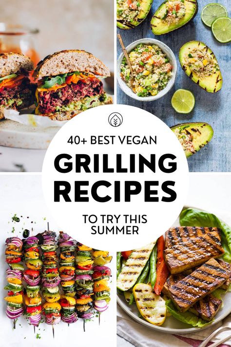 Here are our favorite vegan sides, appetizers, hearty mains and delicious desserts for your next BBQ or grilling event! We collected the top 40+ easy, healthy and delicious recipes like burgers, summer salads, cake, fruity treats and more vegetarian plant-based goodness for 4th of July and beyond. Try these cookout ideas for yourself, your family or a crowd this summer and surprise everyone with some meatless mains and kid-friendly scrumptious vegan grilling recipes! Recipes For 4th Of July, Healthy Cookout, Vegan Grilling Recipes, Vegetarian Grilling Recipes, Bbq Grilling Recipes, Vegan Bbq Recipes, Grill Dessert, Vegetarian Grilling, Grilling Recipes Sides