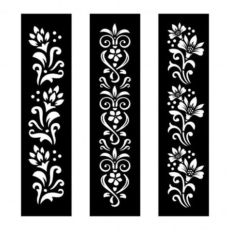 Black and white floral banners | Premium Vector #Freepik #vector #flower #floral #love #hand Jaali Design, Laser Cut Stencils, Idee Cricut, Motif Art Deco, Floral Banners, Flower Stencil, Temporary Tattoo Designs, Stencil Patterns, Chinese Patterns