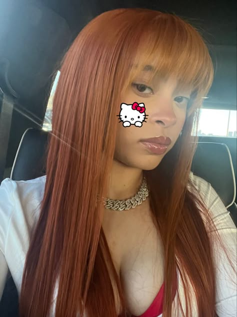 Ginger Wig With Bangs, No Lace Wigs, Uk Icon, Ginger Wig, Full Bangs, Ice Spice, Ice And Spice, Female Rappers, Wig With Bangs