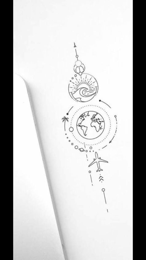 Tattoos Horoscope, Travel Tattoo Ideas, Travel Tattoos, Horoscope Tattoos, Map Tattoos, Muster Tattoos, Spine Tattoos For Women, Passport Stamps, Discreet Tattoos