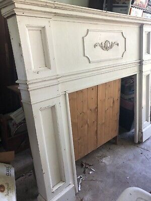 c1890 antique CLASSIC design wooden mantle fireplace surround SHELL Motif 4 X 5’ | eBay Wooden Mantle Fireplace, Antique Mantle Fireplace, Marble Fireplace Makeover, French Fireplace Surround, Vintage Fireplace Mantle, French Country Tile, Stone Fireplace Mantle, French Country Mantle, French Country Fireplace