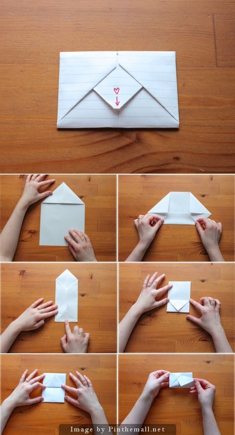 letter note 2 - created via http://pinthemall.net Letter Folding, Origami Envelope, Folding Origami, How To Fold Notes, Diy Envelope, Idee Cosplay, Diy Bricolage, Origami Instructions, Seni Origami