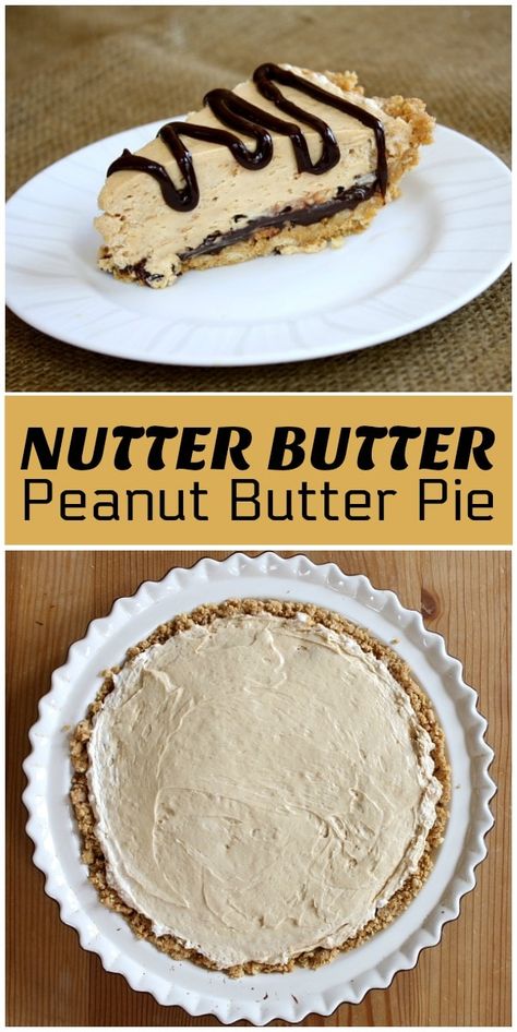 Pb Pie, Peanut Butter Pie Recipe, Butter Pie Recipe, Chocolate Peanut Butter Pie, Nutter Butter Cookies, Diet Smoothie Recipes, Nutter Butter, Cream Pie Recipes, Peanut Butter Desserts