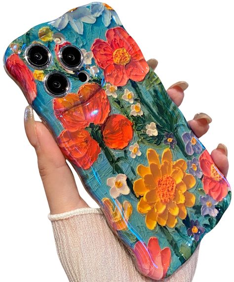 Pretty Phone Cases Iphone 13, Bright Tattoos, Painting Floral, Painting Flower, Curly Waves, Glitter Print, Print Flower, Printing Design, Sparkling Diamond