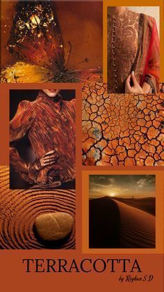 Mood Board Fashion Inspiration, Terracotta Color, Mood Colors, Color Trends Fashion, Color Collage, Fashion Design Portfolio, Mood Board Fashion, Colour Board, Popular Color