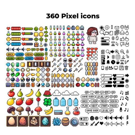 Art Teaching, 8 Bits, Art Icon, 8 Bit, Game Design, Premium Vector, Game Art, Marketing And Advertising, Pixel Art