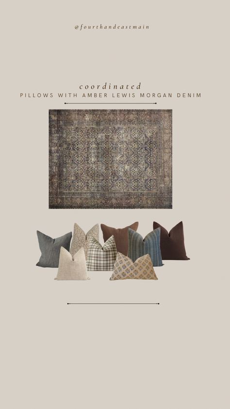 Amber Lewis X Loloi Morgan Navy / Sand Area Rug, Amber Lewis X Loloi, Denim Rug, Amber Lewis, Amber Interiors, Family Room, Mood Board, Amber, Area Rug