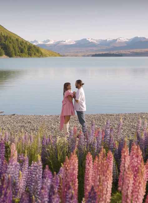 proposal / wedding proposal / floral colorful wedding Scenery Proposal, New Zealand Proposal, New Zealand Engagement Photos, Flower Field Proposal, Nature Proposal Ideas, 2023 Proposal, Greece Proposal, Proposal Setup Ideas, Utah Proposal