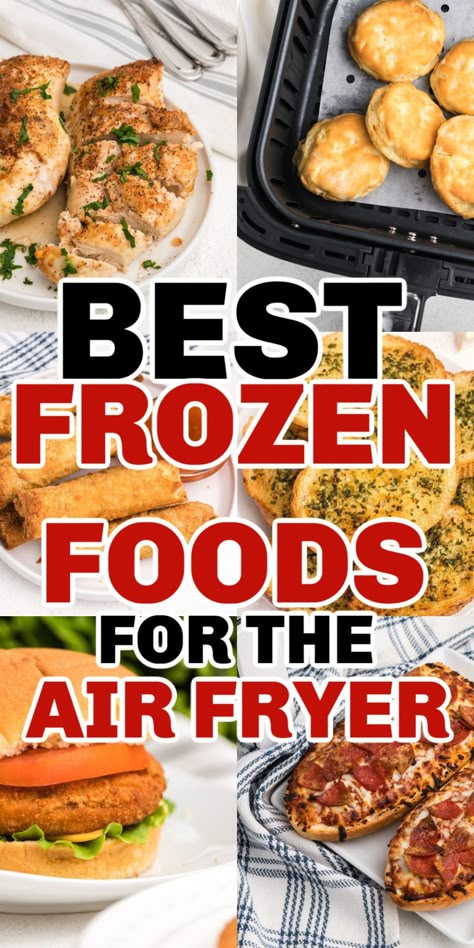 We've put together our favorite list of frozen foods for the air fryer. From chicken breast to chicken wings, tater tots, and more. If you're looking for quick and easy meals you can cook straight from frozen, we've got you covered. Ninja Flip Air Fryer Recipes, Frozen Food Ideas, Best Frozen Meals, New Air Fryer Recipes, Air Fryer Recipes Snacks, Air Fryer Cooking Times, Cooks Air Fryer, Air Fried Food, Air Fryer Oven Recipes