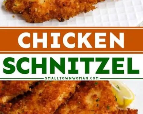 Crispy Chicken Schnitzel, German Cucumber Salad, Dill Chicken, Schnitzel Recipes, Breaded Chicken Cutlets, The Recipe Rebel, Chicken Schnitzel, German Potato Salad, Garlic Mashed Potatoes