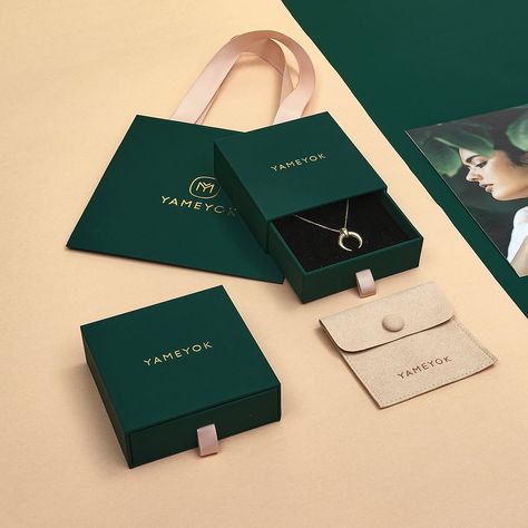 Excellent work luxury custom logo jewelry gift box packaging - Jewelry packaging sets Box Jewelry Design, Box Aesthetic Design, Green Jewelry Packaging, Luxury Packaging Design Fashion, Jewelry Gift Box Ideas Packaging, Rings Packaging Ideas, Brooch Packaging Ideas, Jewelry Packaging Ideas Branding, Jewelry Box Design Ideas