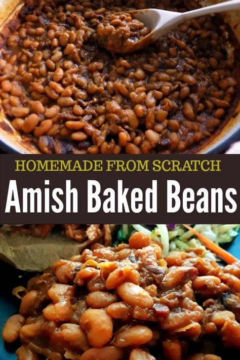 From-Scratch Homemade Amish Baked Beans Homemade Baked Beans Recipe, Baked Beans From Scratch, Dry Beans Recipe, Best Baked Beans, Homemade Baked Beans, Cooking Dried Beans, Baked Bean Recipes, How To Cook Beans, Low Carb Dessert