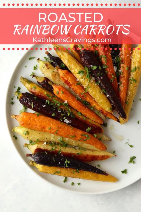 Mixed Carrots Recipe, Roasted Multi Colored Carrots, Colored Carrots Roasted, Roasted Mini Carrots Oven, Coloured Carrots Recipe, Roasted Tri Color Carrots, Mini Carrots Side Dish, Mini Carrots Recipes, Tricolor Carrots Recipe