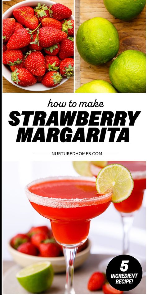 Making the best homemade strawberry margaritas is so, so easy (and can made into a mocktail with no extra work). Here's how. Homemade Strawberry Margaritas, Strawberry Margarita Recipe Pitcher, Easy Strawberry Margarita Recipe, Authentic Margarita Recipe, Easy Strawberry Margarita, Fresh Strawberry Margarita Recipe, Fresh Strawberry Margarita, Homemade Margarita Recipe, Strawberry Margaritas