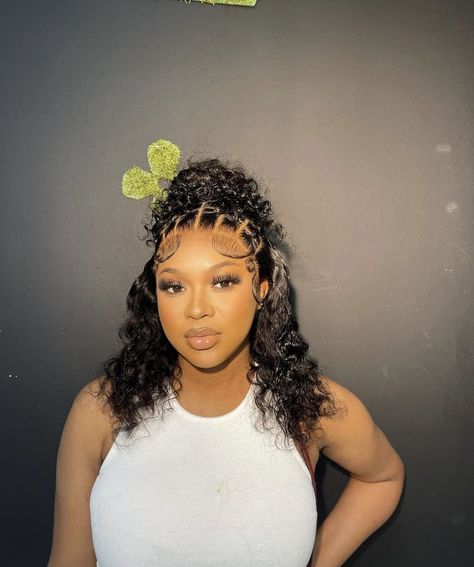 #baddieoutfit #baddiestyle #outfits #blackgirlsrock #stylish #ig #explorepage #viralstuff #viral #pretty #baddie #hairstyles #hairstylesforblackwom Braided Hairstyles For Black Women Cornrows, Kids Curly Hairstyles, Frontal Wig Hairstyles, Hair Puff, Birthday Hairstyles, Cute Curly Hairstyles, Short Sassy Hair, Bow Hairstyle, Twist Braid Hairstyles