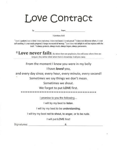 Homespun Sweet: Love Contract Contract With Boyfriend, Funny Marriage Contract, Boyfriend Contract Relationships, Bf And Gf Contract, Boyfriend Contract Funny, Couple Contract Relationships, Boyfriend And Girlfriend Contract, Relationship Application Form, Love Contract Couple