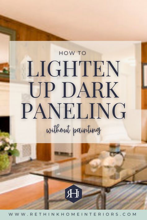 Wall Decor On Wood Paneling, Painting Over Wood Paneling Living Room, Living Room With Wood Paneling Walls, Refinish Wood Paneling Walls, Whitewashing Wood Paneling, Makeover Wood Panel Walls, Dark Paneling Makeover, Can You Wallpaper Over Wood Paneling, Brown Wood Paneling Living Room