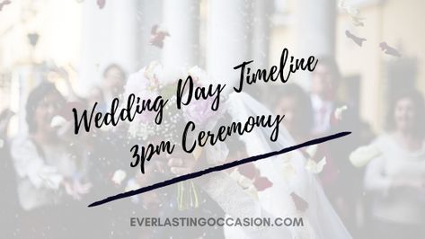 Wedding Day Timeline 3pm Ceremony. Discover the typical schedule of events for a wedding held at this time. You will also learn who will manage the wedding timeline, what time guests should arrive, what time a 3pm wedding is likely to end and how long before the 3pm ceremony the bride should be ready. #weddingceremony #weddingday #wedding #weddingday #WeddingDayTimeline3pmCeremony 3pm Ceremony Timeline, Wedding Day Timeline 3pm Ceremony No First Look, Wedding Timeline Day Of 2pm Ceremony, Wedding Timeline 2pm Ceremony, Wedding Timeline Day Of 3pm Ceremony, 2pm Wedding Timeline, Wedding Day Timeline 3pm Ceremony, Wedding Reception Timeline, Wedding Order Of Events