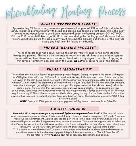 Microblading Aftercare Instructions: Stages Of Microblading Healing Process Microblading Aftercare Instructions, Microblading Healing Process, Brows At Home, Microblading Aftercare, Body Form, Day By Day, Healing Process, Microblading, How To Take