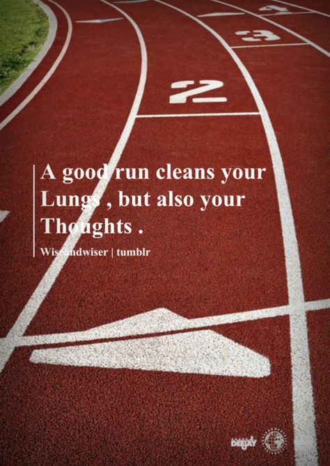 Runner Things #842: A good run cleans your lungs, but also your thoughts.  - fb,running Track And Field Quotes, Track Quotes, Running Motivation Quotes, Running Track, Michelle Lewin, Running Quotes, Running Inspiration, Healthy Motivation, Run Happy