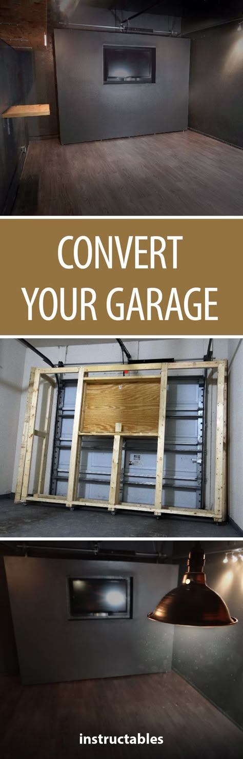 Garage Salon Ideas, Garage Room Conversion, Convert Garage To Bedroom, Garage Bedroom Conversion, Moveable Wall, Garage To Living Space, Garage Room, Converted Garage, Garage Addition