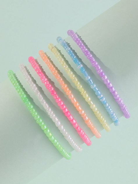 6pcs Kids Colorful Rice Bead Bracelet Set, Gift For DaughterI discovered amazing products on SHEIN.com, come check them out! Rice Bead Bracelet, Bracelet Craft Diy, Kids Bracelets, Rice Bead, Bracelet Crafts, Beads Bracelet, Kids Jewelry, Bead Bracelet, Bracelet Set