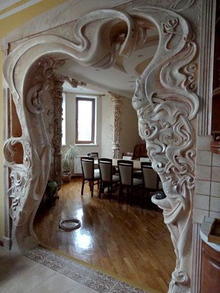 Art Nouveau doorway Murti Art, Art Nouveau Arquitectura, Architecture 101, Cottagecore House, Architecture Art Nouveau, Door Frames, Art Nouveau Architecture, Plaster Art, Earthship