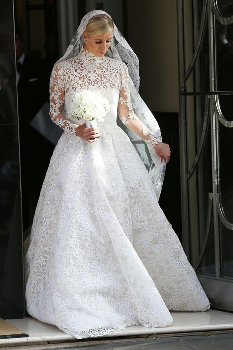 Nikki Hilton in a gorgeous Valentino lace wedding gown Nicky Hilton Wedding, Nicki Hilton, Nikki Hilton, Hilton Wedding, Nicky Hilton, Weddings By Color, Wedding Gowns Lace, Modest Wedding Dresses, Gorgeous Wedding