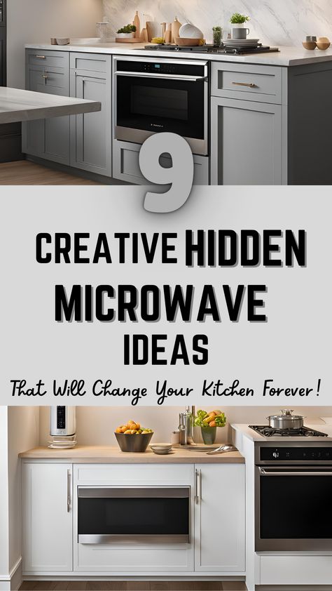 Hidden microwave solutions for stylish and organized kitchen designs Microwave In Tall Cabinet, Sideboard With Microwave, Open Chimney In Kitchen, Open Cabinet For Microwave, Ideas Where To Put Microwave In Kitchen, Microwave Ideas In Small Kitchen, Microwave Appliance Garage, Hidden Microwave In Kitchen, Cabinet Microwave Ideas