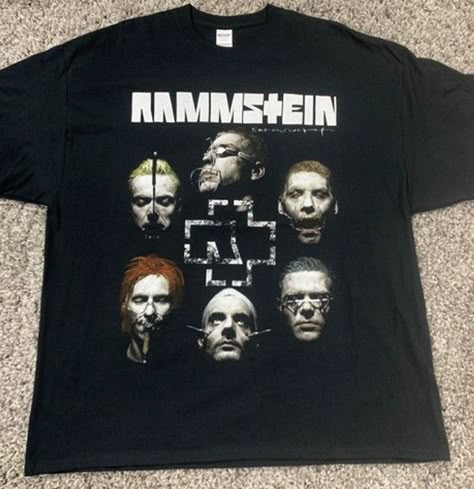 Rammstein Vintage Style Graphic Tee $13.17 – $22.37 This t-shirt is Made To Order, one by one printed so we can control the quality. We use newest DTG Technology to print on to T-Shirt. Black Metal Fashion, Band Outfits, Metal Shirts, Black Tees, Style Graphic Tee, Metal T Shirts, Black T Shirts, Metal Clothing, Black Graphic Tees