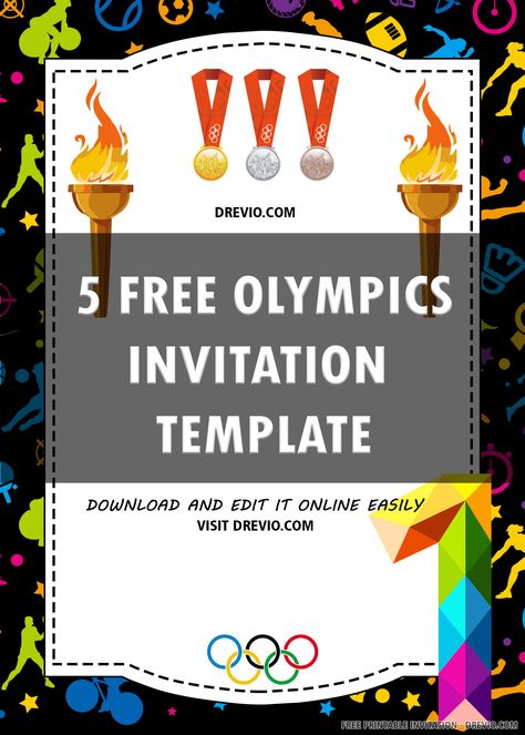 Awesome (FREE PRINTABLE) - Olympics Sports Birthday Invitation Template #free #freeinvitation2019 #birthday #disney #invitations #invitationtemplates Olympic Party Invitations, Olympics Invitation, Diy Creche, Summer Olympics Party, Basketball Birthday Invitations, Olympic Theme Party, Birthday Party Invitation Wording, Birthday Party Invitations Free, Sports Birthday Invitations