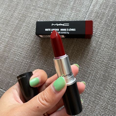 Brand New With Original Box; Never Used Or Swatched This Color Is Perfect For Fall/Winter! A Gorgeous Wine Color In Mac’s Iconic Matte Finish. Wine Color Lipstick, Mac Makeup Lipstick, Mac Lipstick Colors, Best Mac Lipstick, Mac Lipstick Shades, How To Wear Makeup, Garnet Color, Makeup Shades, Mac Matte Lipstick