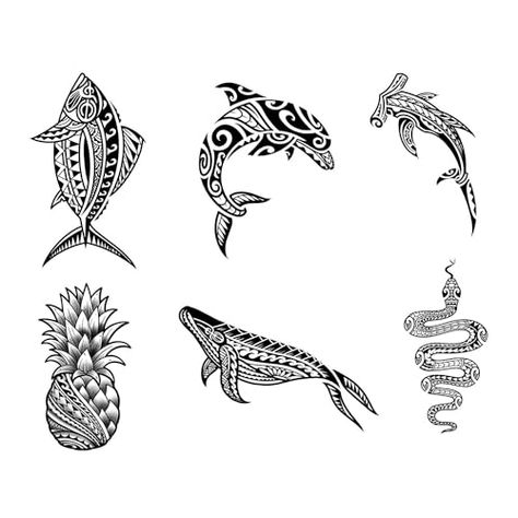 Pack de 6 Petits Tatouages Maori Polynésiens - 6 Feuilles de tatouages éphémères maori | Noir | Tatouages temporaires polynésiens pour homme et femme - TATTOO YOUR STYLE Patch Work, Arm Sleeve, Your Style, Flash, Tattoos