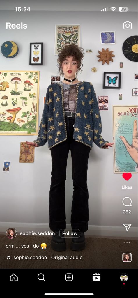 Sophie Seddon, Star Cardigan, Whimsy Goth, Fits Aesthetic, Autumn Fits, Outfit Plan, Witch Outfit, Alt Fashion, Fashion Images