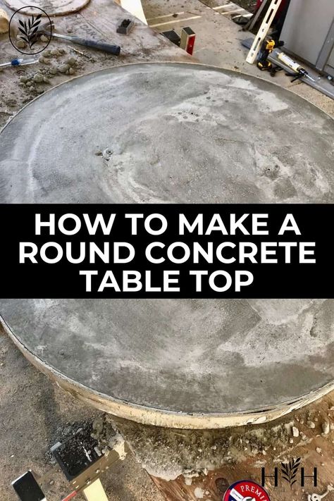 Round Concrete Table, Concrete Top Dining Table, Outdoor Dining Table Diy, Concrete Outdoor Furniture, Round Concrete Dining Table, Round Outdoor Table, Concrete Outdoor Table, Diy Patio Table, Concrete Table Top