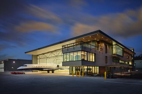 Northwest Airplane Hangar | PCS Structural Solutions Private Airport Design, Private Hangar, Environmental Perspective, Hangar Architecture, Aircraft Hangar Design, Hanger Homes, Plane Hangar, Airplane Hanger House, Hangar House