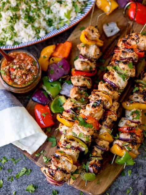 The Mexican Chicken Kebabs with Picante Salsa are great for the barbecue! #glutenfree too! #chickenkebabs #cincodemayo #cincodemayofood #bbq #bbqfood #glutenfreekebab Marinade For Chicken Kabobs, Greek Marinade For Chicken, Greek Marinade, Marinade For Chicken, Kabob Recipes, Chicken Kabobs, Kebab Recipes, Chicken Kebabs, Mexican Chicken