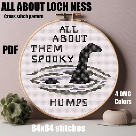 ❤️If you like this pattern feel free to check out my shop for more cross stitch patterns!❤️ https://samohtsellsthings.etsy.com Are you a fan of mystery and the paranormal? Do you long to believe in something more? Well then this cross stitch pattern is for you! Everyone knows the rumor of the Loch Ness monster, and everyone loves a good Cryptid. If you are a fan of the original picture this pattern is sure to please you! Contained within an easy to read PDF file, simply download the file and get Mosey N Me Cross Stitch Patterns, Monster Cross Stitch, The Loch Ness Monster, Loch Ness Monster, Loch Ness, Cross Stitch Pattern, Beading Patterns, Le Point, Stitch Pattern