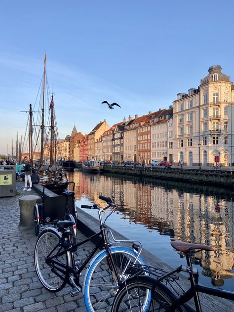 Copenhagen Vision Board, Spring In Copenhagen, Copenhagen Summer Aesthetic, Copenhagen Aesthetic Summer, Copenhagen Photo Ideas, Copenhagen Cycling, Danmark Aesthetic, Copenhagen Wallpaper, Copenhagen Denmark Aesthetic