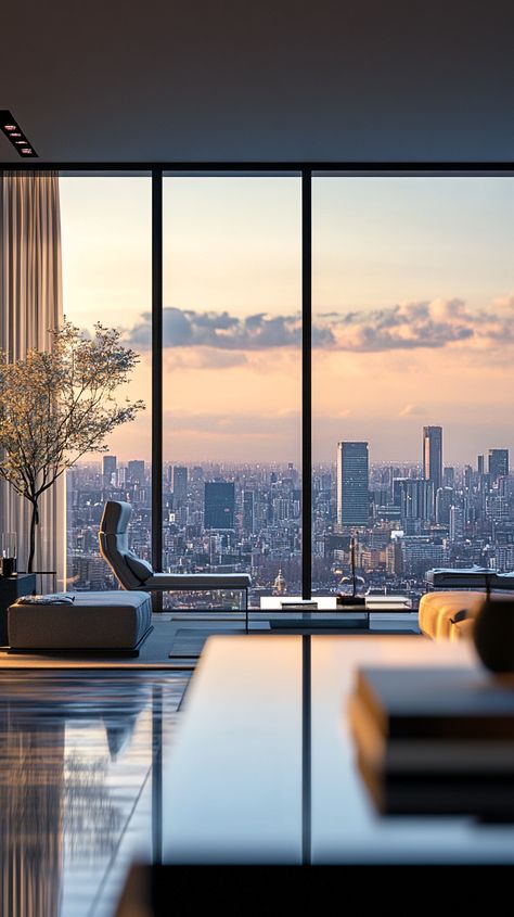 Condo With City View, City View Office, Apartment Skyline, Skyline Apartment, City Life Aesthetic, City Homes, City Office, Skyline View, Life Aesthetic