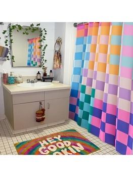 Canary Houze · Products · Rainbow Plaid Polyester Shower Curtain Set - Modern Minimalist Fashion for Bathroom Decor · Shopify Colourful Bathroom Decor, Groovy Bathroom, Chicago Bathroom, Aesthetic Shower Curtain, Cute Shower Curtain, Aesthetic Shower, Cute Shower Curtains, Colorful Shower Curtain, Bathroom Decor Colors