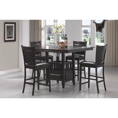 Wildon Home ® Forsan 5 Piece Dining Set & Reviews | Wayfair Dining Table Bar, Counter Height Table Sets, Blake Gray, Bar Height Dining Table, Casual Glamour, Counter Height Chairs, Counter Height Dining Table, Kitchen Dining Table, Height Table