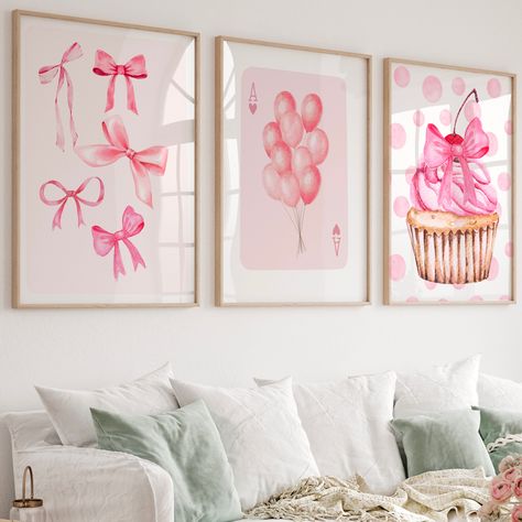 Trendy Retro Wall Art Set of 9,Retro Trendy Aesthetic Print,Pink Bows Poster,Pink Print,Trendy Wall Art, Coquette, Minimalist, Digital Art Pink Dorm Wall Decor, Wall Art Coquette, Minimalist Digital Art, Pink Dorm, Aesthetic Print, Dorm Wall Decor, Poster Pink, Dorm Walls, Trendy Aesthetic