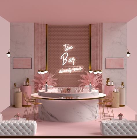 Booth Design for Beauty Co Kuwait on Behance Desain Salon Kuku, Nail Salon Interior Design, Beauty Room Salon, Nail Salon Interior, Esthetician Room Decor, Esthetics Room, Spa Room Decor, Spa Interior Design, Salon Suites Decor